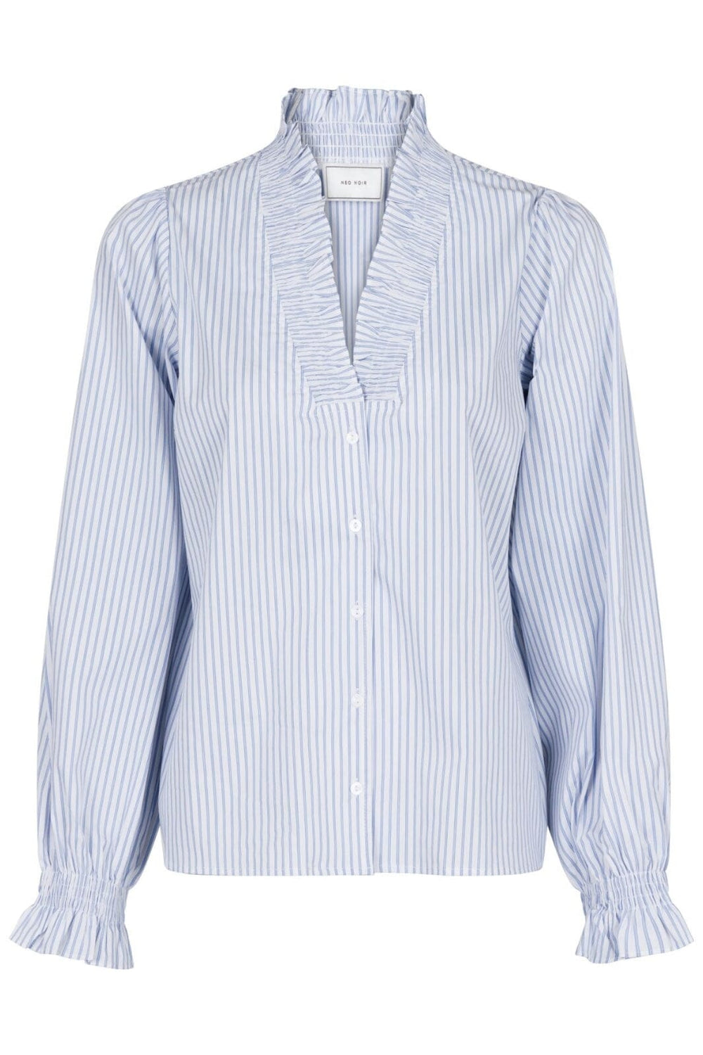 Forudbestilling - Neo Noir - Brielle Stripe Shirt - White/Light Blue - (Marts) Skjorter
