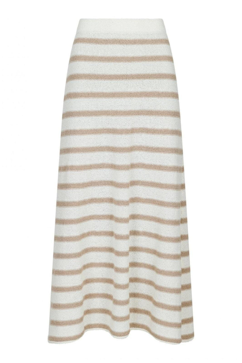 Forudbestilling - Neo Noir - Etti Boucle Knit Stripe Skirt - Sand Nederdele