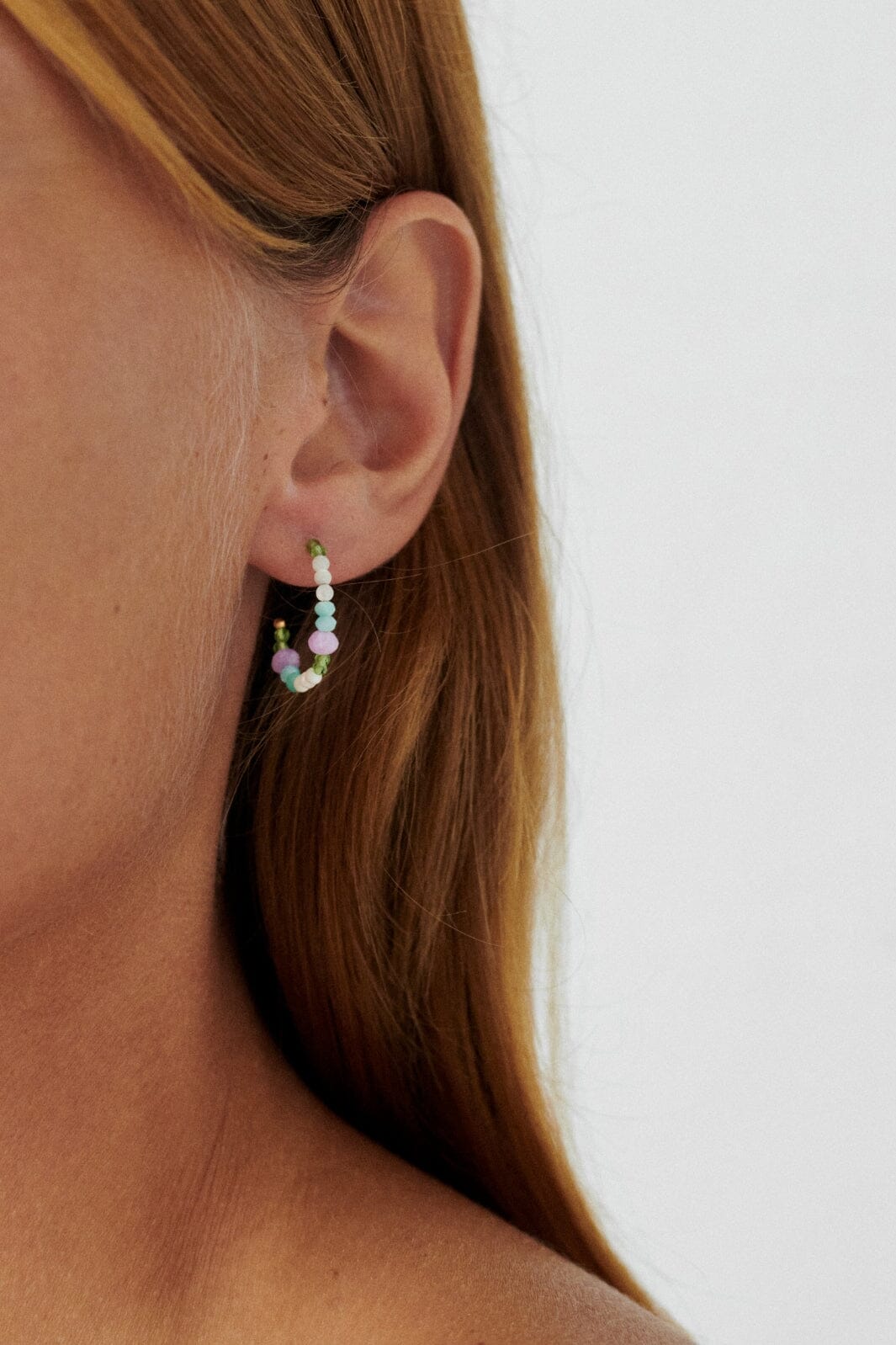 Forudbestilling - Pernille Corydon Jewellery - Sea Colour Hoops - Gold Øreringe