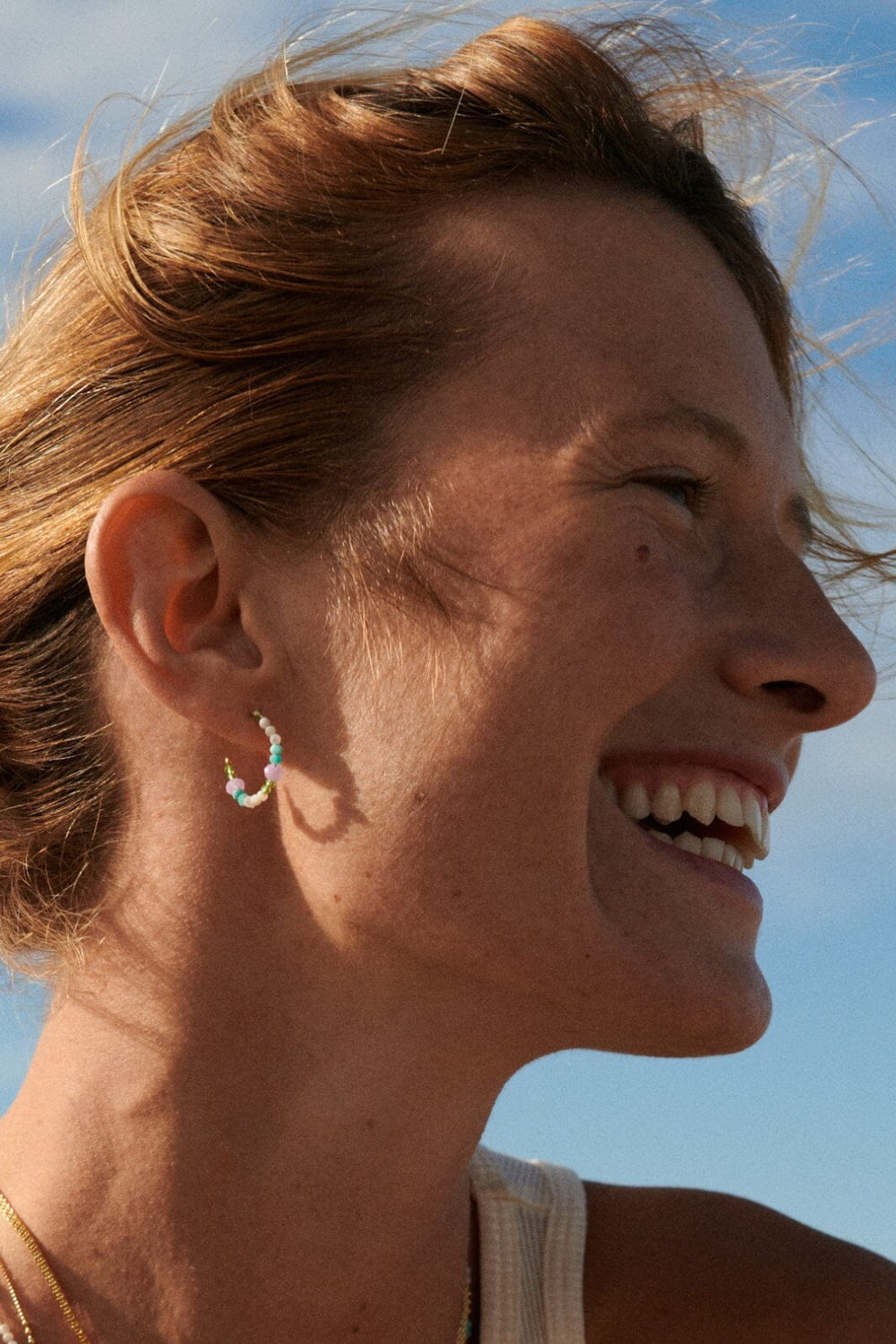 Forudbestilling - Pernille Corydon Jewellery - Sea Colour Hoops - Gold Øreringe