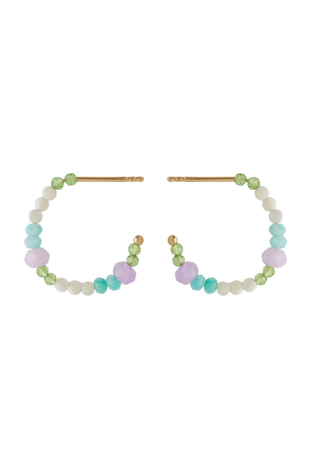 Forudbestilling - Pernille Corydon Jewellery - Sea Colour Hoops - Gold Øreringe