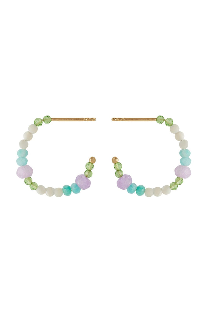 Forudbestilling - Pernille Corydon Jewellery - Sea Colour Hoops - Gold Øreringe