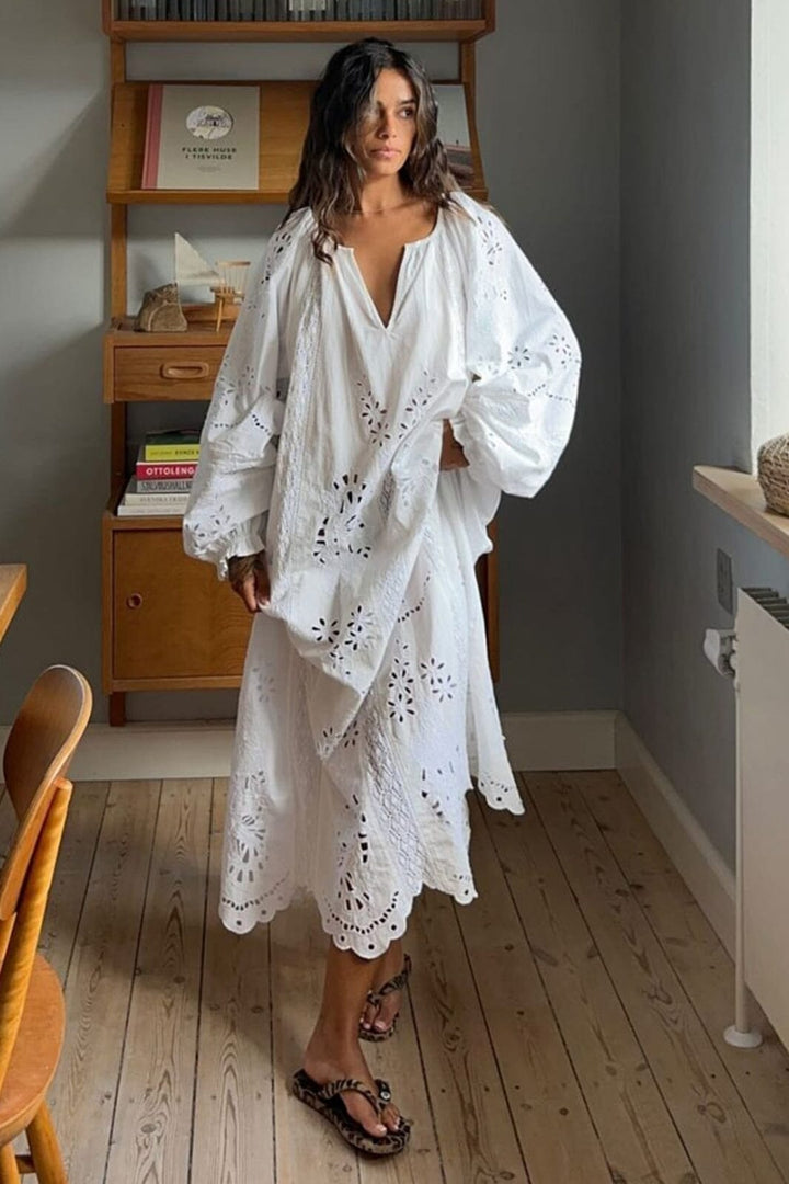 Forudbestilling - Sissel Edelbo - Mila Organic Cotton Dress SE 1240 - Ecru Kjoler