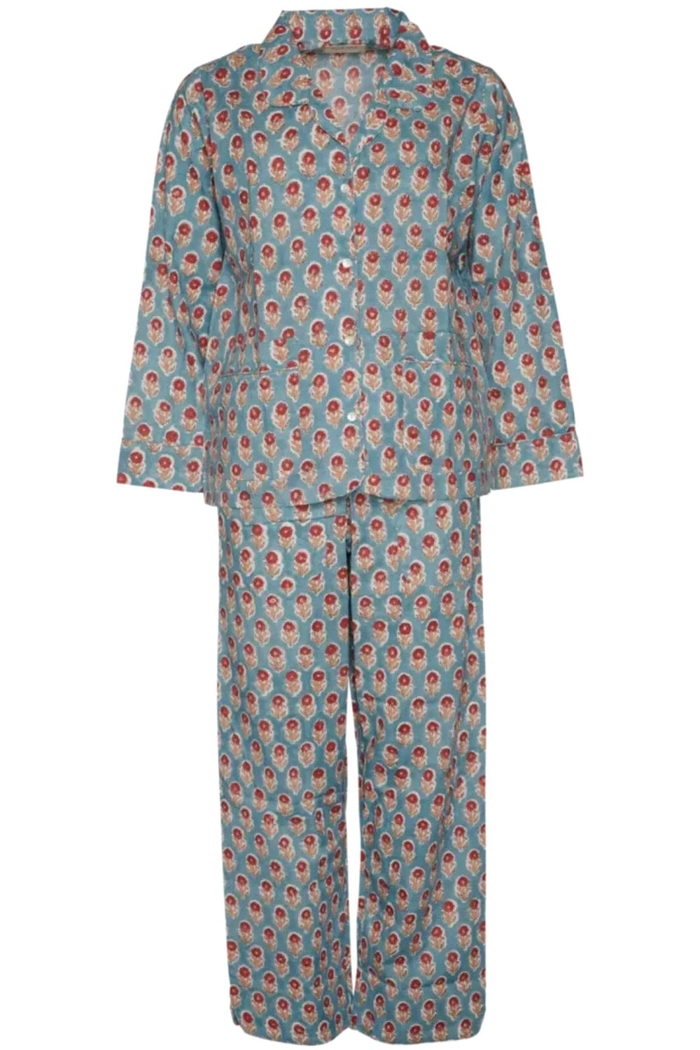 Forudbestilling - Sissel Edelbo - Nuit Pyjamas Set SE 1673 - Dusty Blue Nattøj