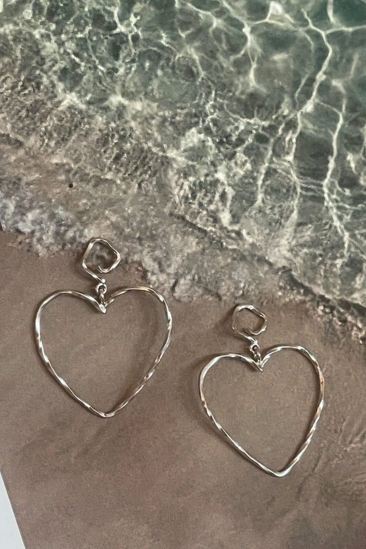 Forudbestilling - Stine A - Funky Heart Earring - Silver - 1317-00-S Øreringe