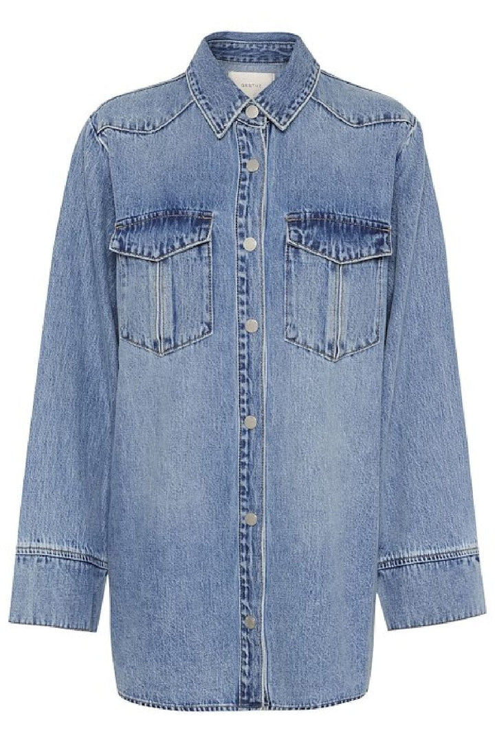 Gestuz - Gzlayza Oz Shirt - 107264 Mid Blue Vintage Wash