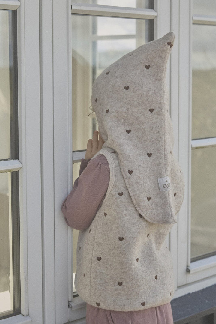 Huttelihut - Balaclava All Over Emb. Wool 460337 - 2601 Sand Melange Elefanthuer