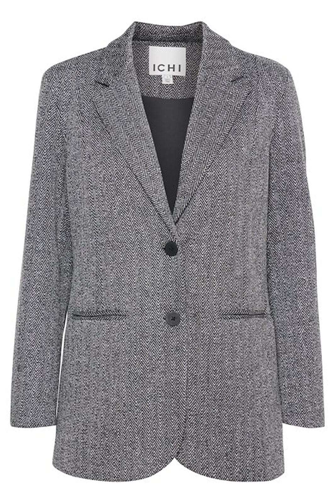 Ichi - Ihkate Jacquard Oversize Bl 20121605 - 203523 - Black/White Herringbone