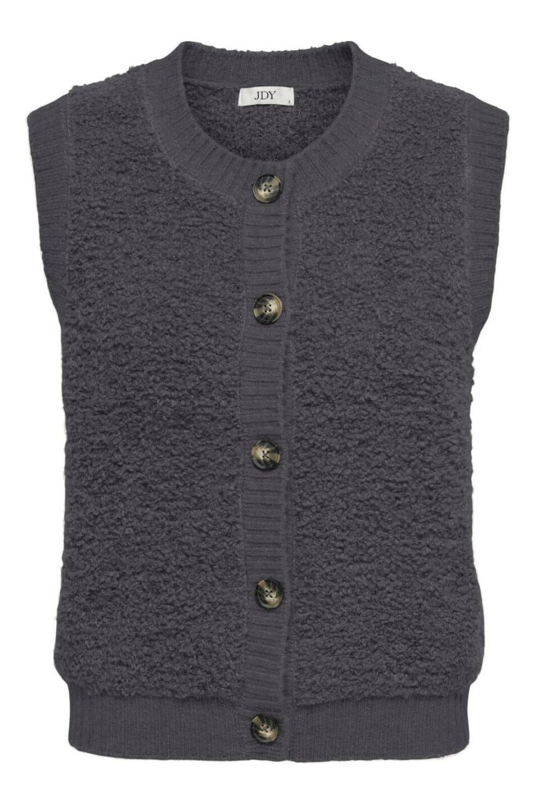 JDY - Jdyeira Life S/L On Button Vest Knt - 4931978 Asphalt Frakker