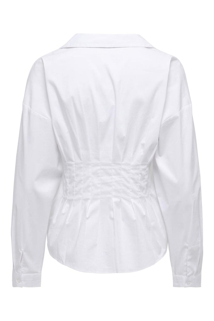 JDY - Jdymio L/S Fitted V-Neck Shirt - 5020851 White