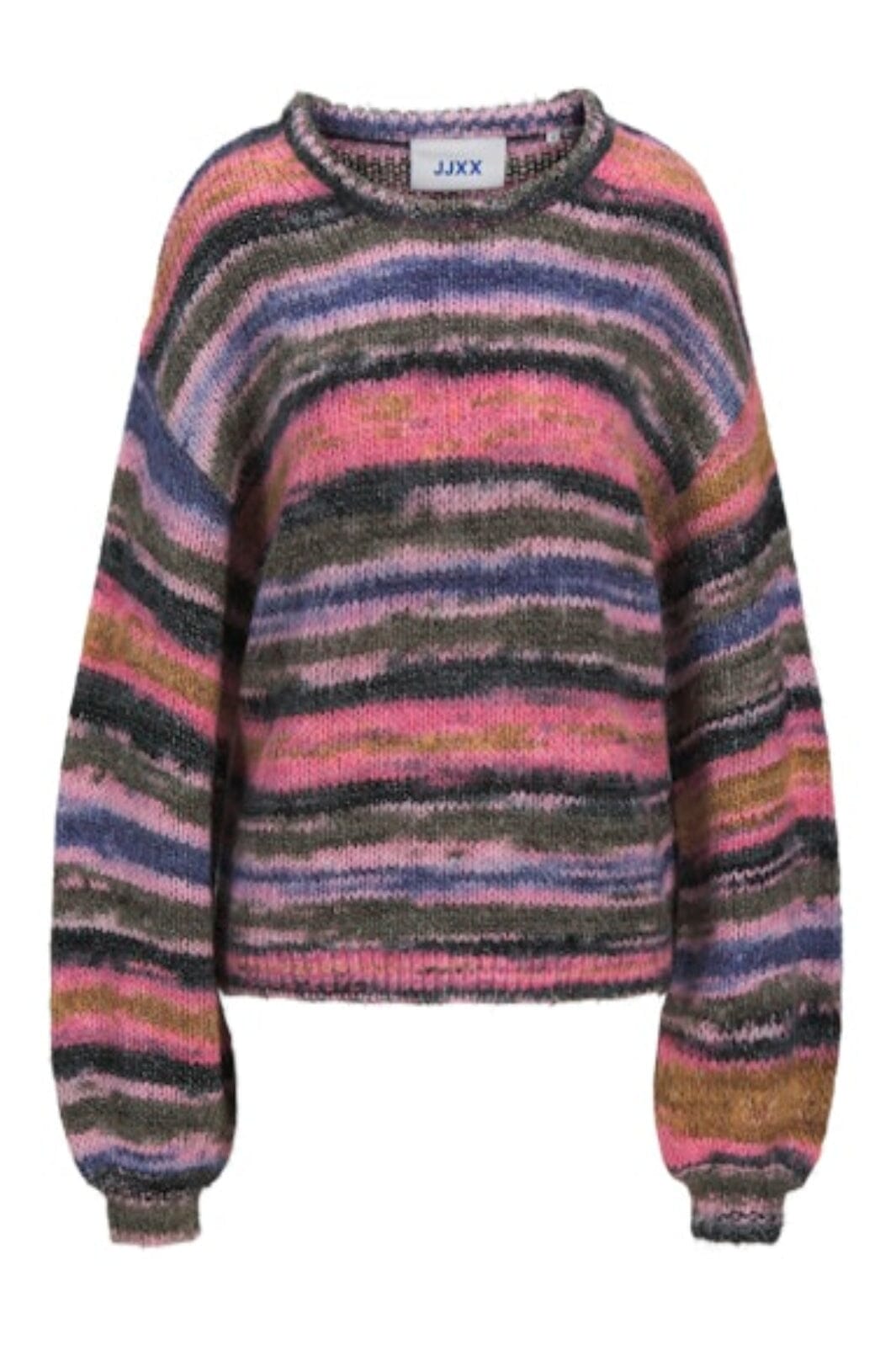 Jjxx - Jxamelia Crew Neck Knit - 4841933 Barberry /Multi Color Strikbluser