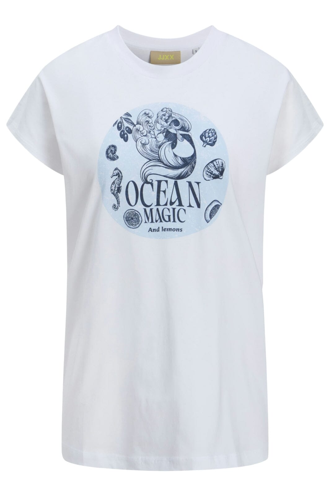 Jjxx - Jxastrid Sl Boxy Print Tee - 4798970 Bright White Ocean Magic T-shirts