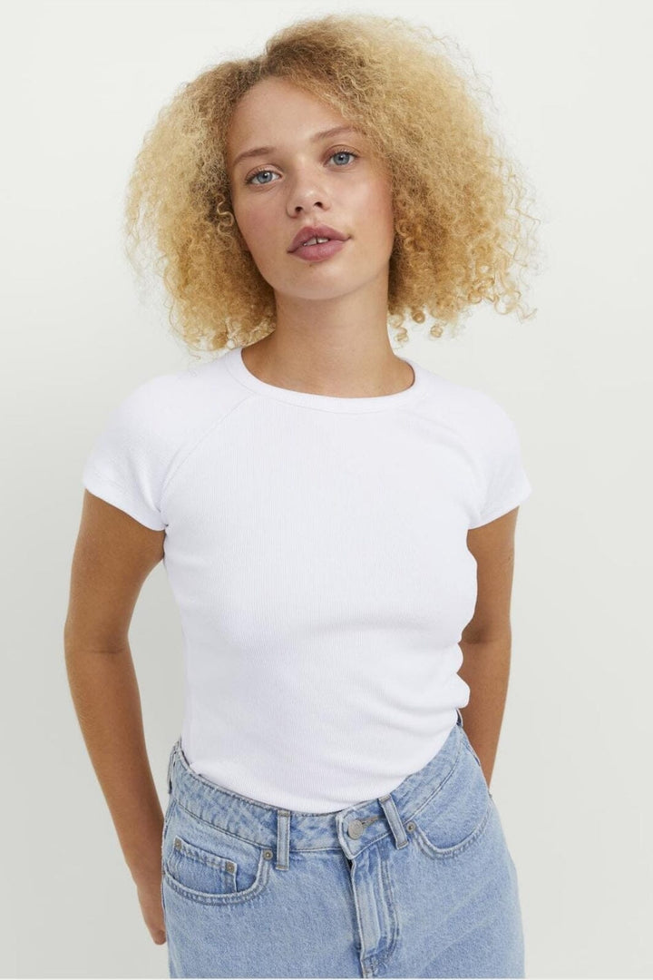 Jjxx - Jxfriend Str Ss Rib Tee - 4389113 Bright White T-shirts