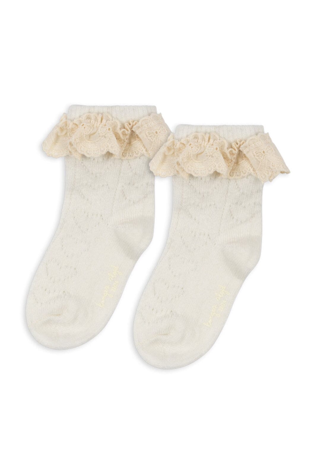 Konges Sløjd - Wool Pointelle Socks ks101864 - Beige Strømper