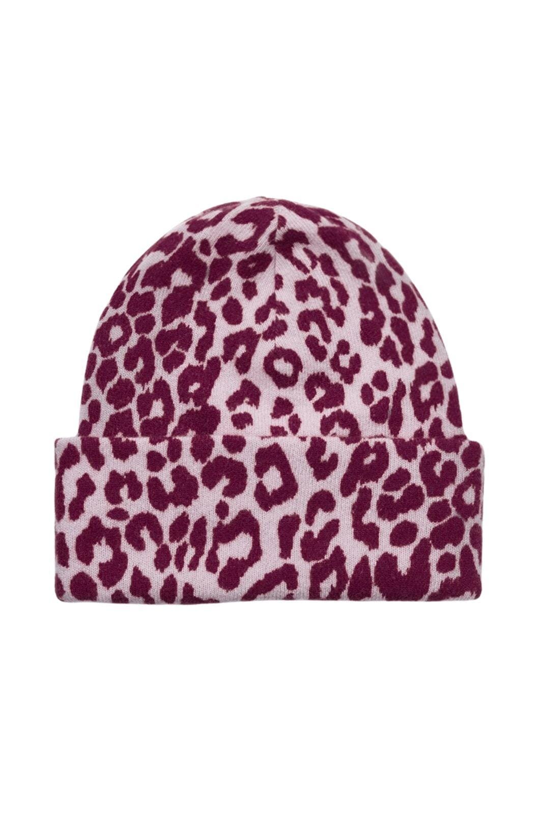 Lala Berlin - Lbbeanie Bina 10020107 - Burgundy Leo Huer