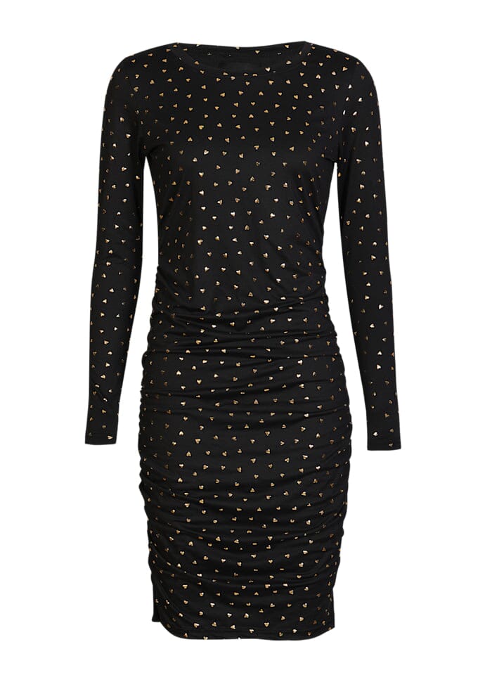 Liberte - Alma-Long-Dress 9506 - Black Gold Heart Kjoler