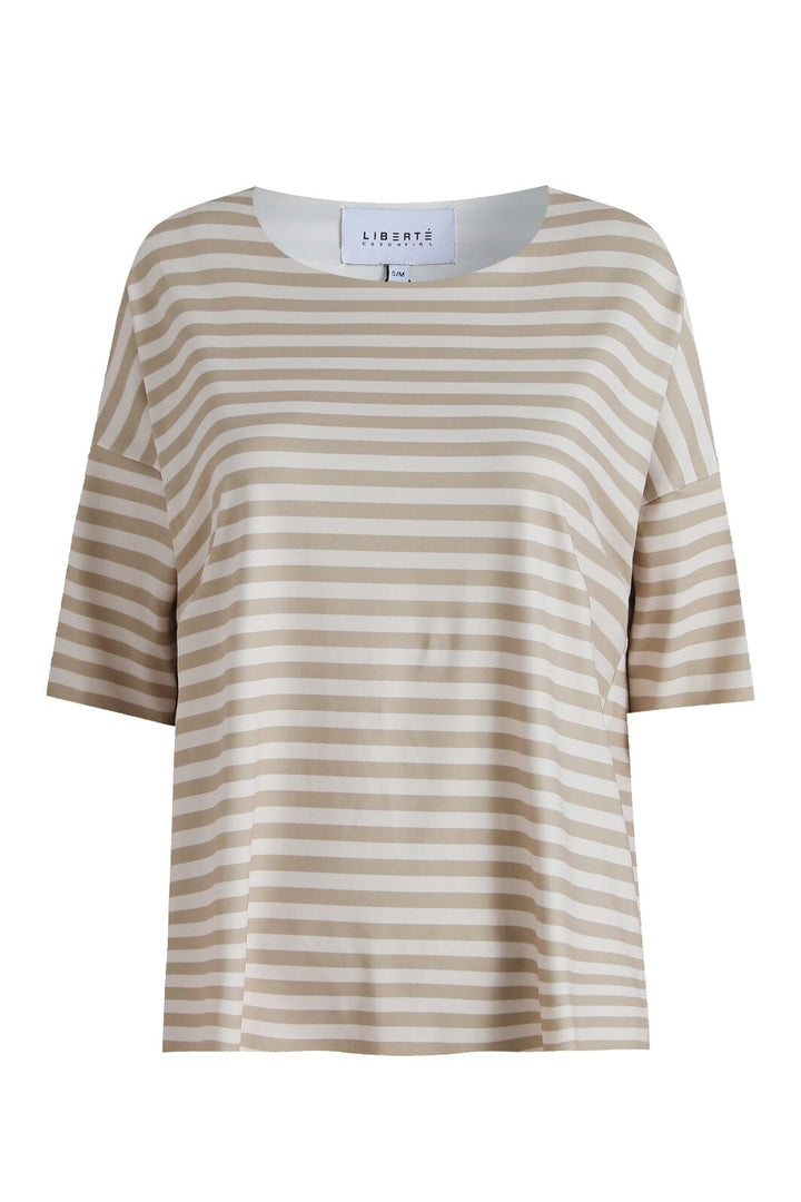 Liberte - Alma-Tshirt 9519 - Sand Ivory Stripe
