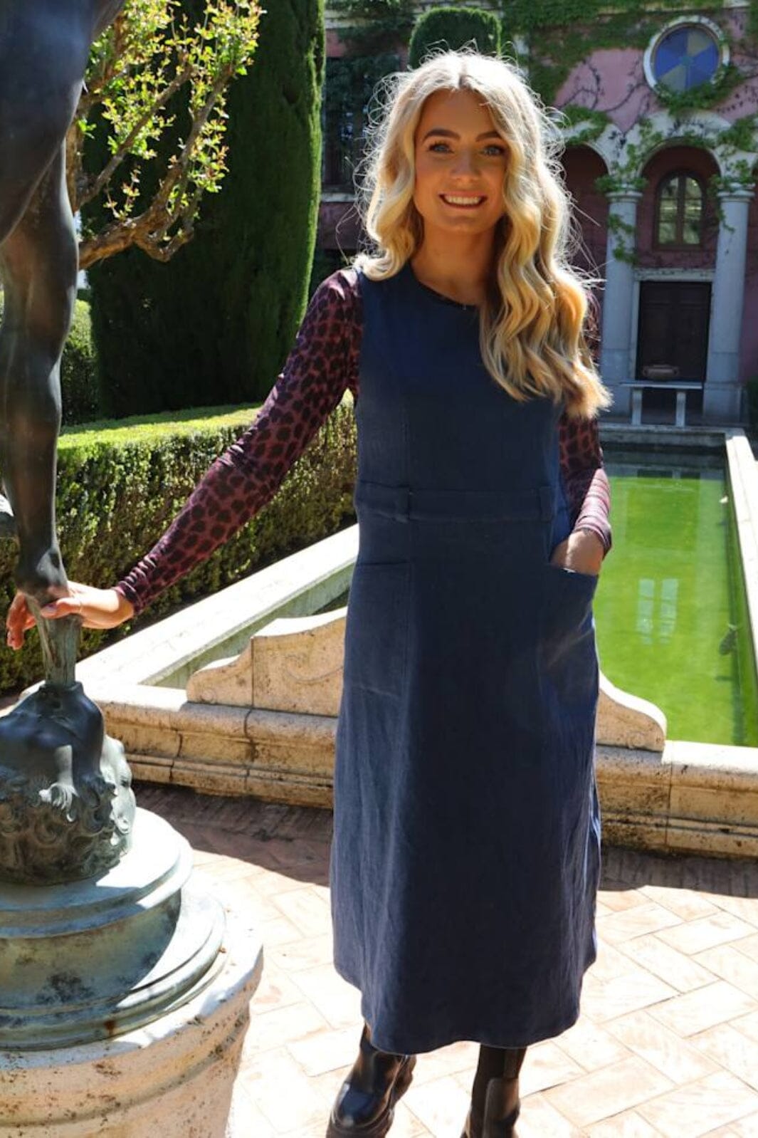 Liberte - Asta Ns Long Dress 22183 - Blue Denim Kjoler