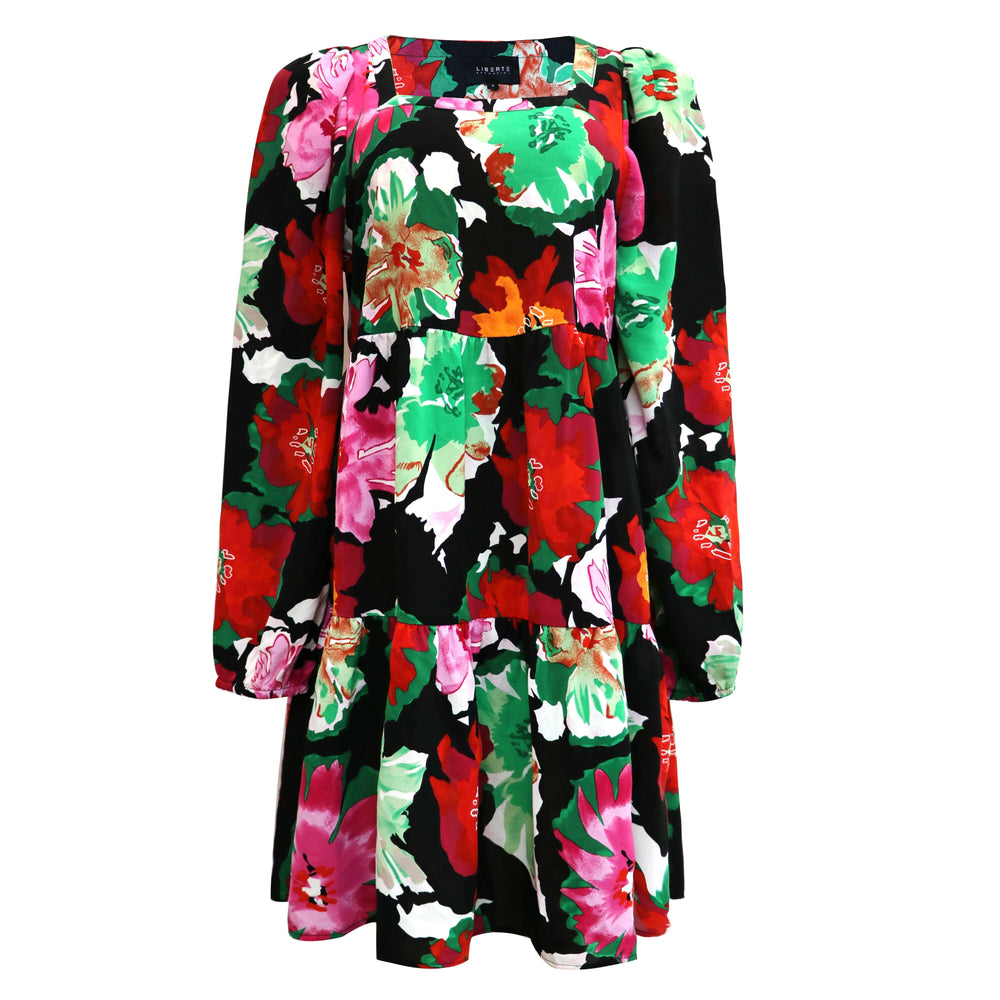 Liberte - Cecilie Ls Dress - Black Big Flowers Kjoler