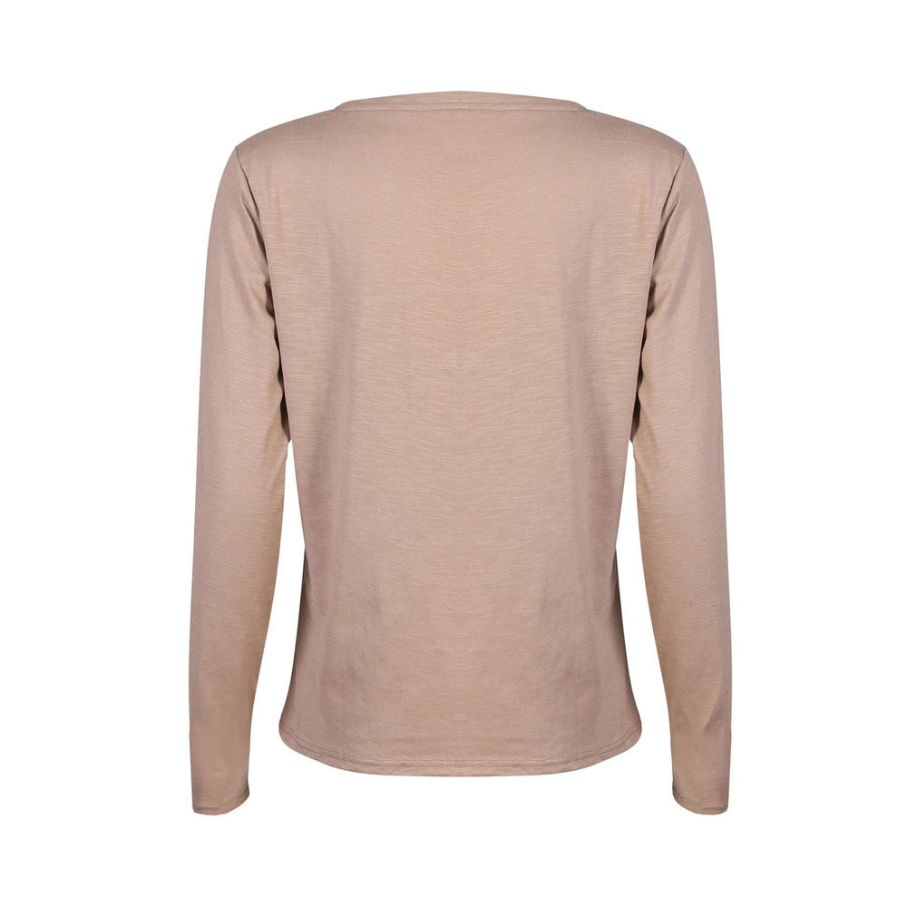 Liberte - Ulla-Ls-Vneck-Tshirt 22159 - Sand T-shirts