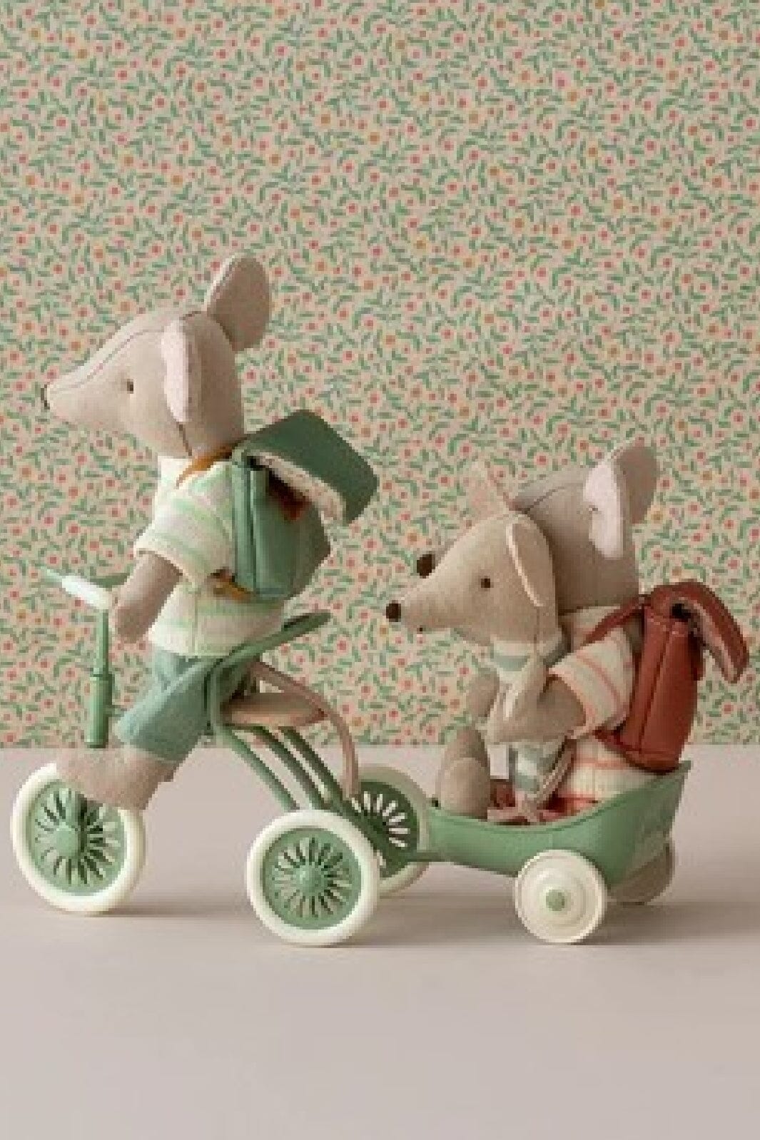 Maileg - Abri À Tricycle, Mouse - Green Legetøj