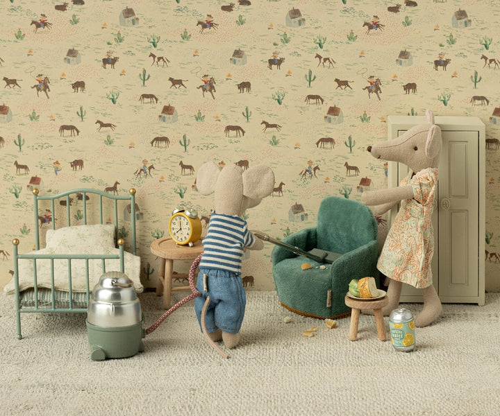 Maileg - Foldbar Stol, Mus - Mint - Mouse Furniture Legetøj