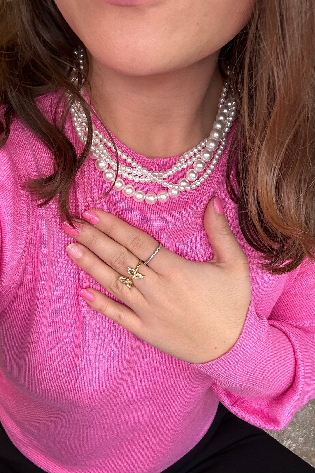 Mellow Moon - Pearl On Pleal Necklace - Forgyldt Halskæder