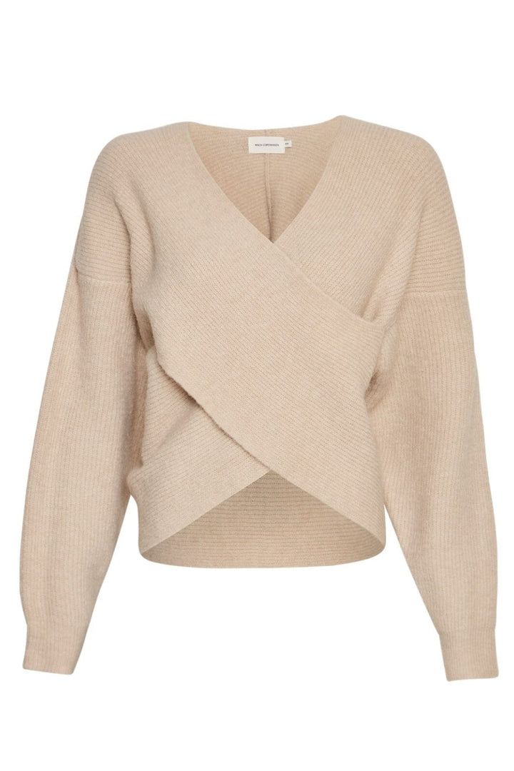 Moss Copenhagen - Mschzinelle Hope Wrap Pullover - Peyote Strikbluser