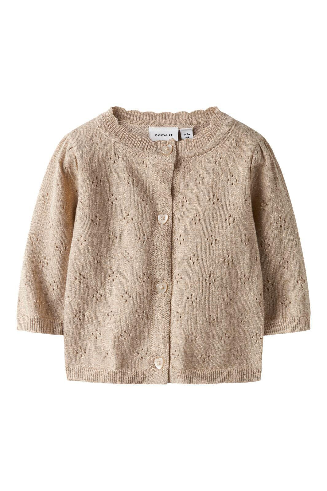 Name It - Nbfrolia Ls Knit Card - 4874515 Cement Cardigans