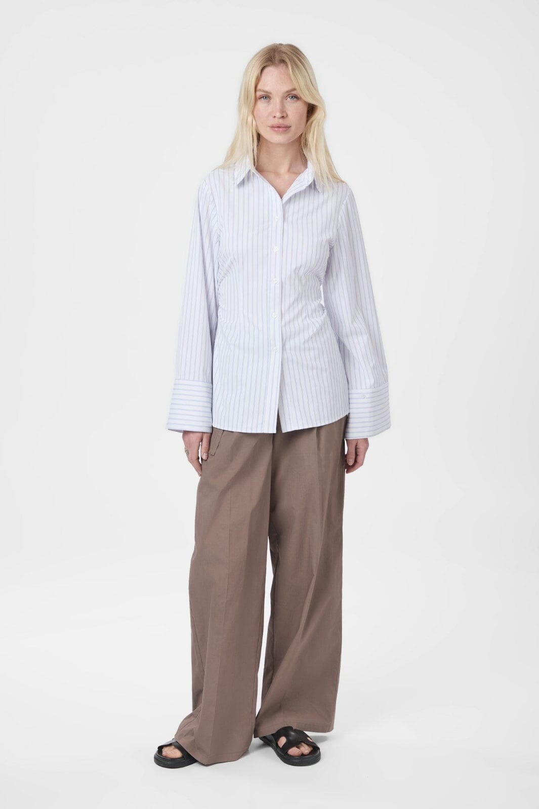 Neo Noir - Caroli Slim Stripe Shirt 166220 - 120 - White