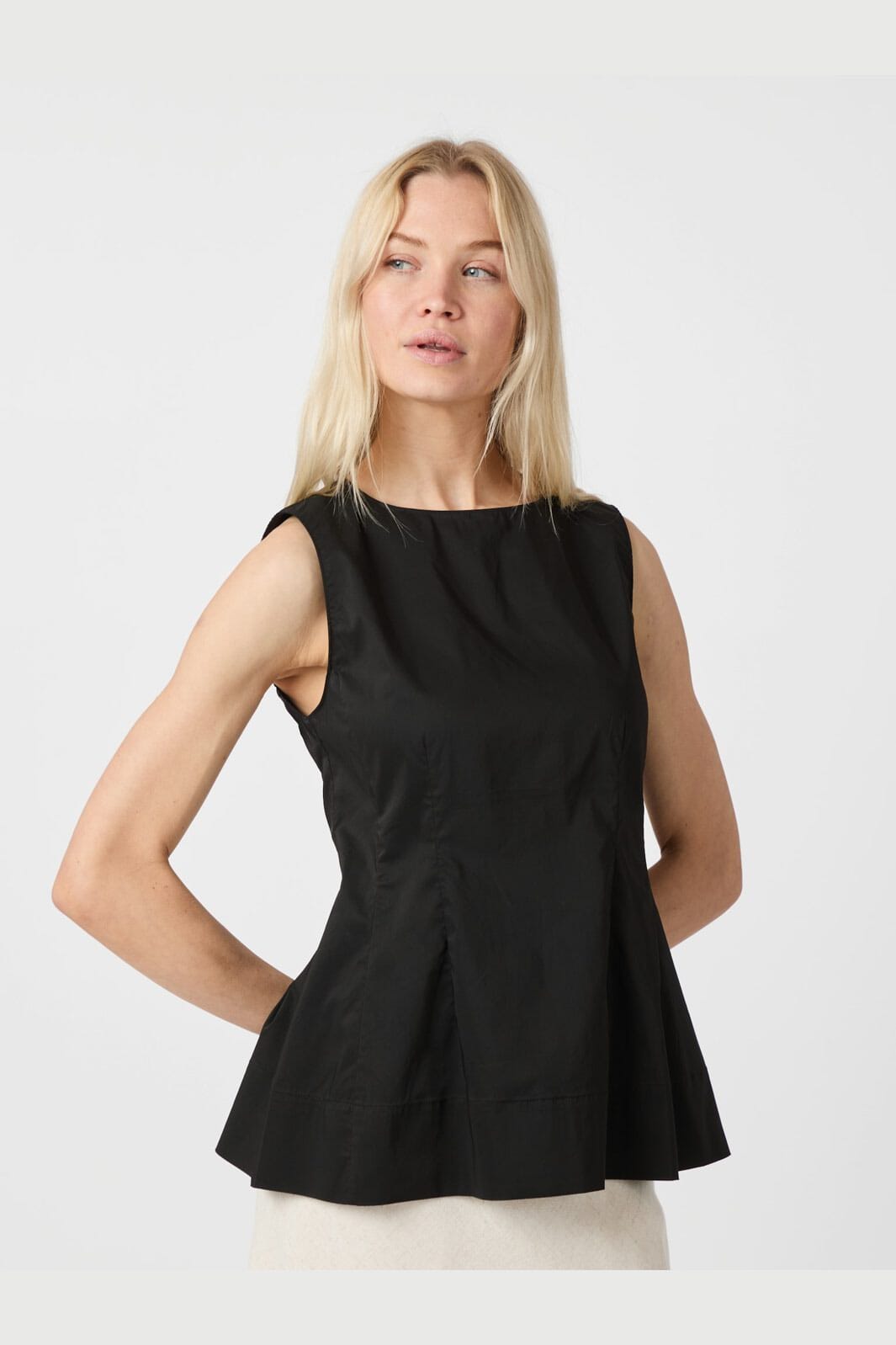 Neo Noir - Esteves Poplin Top 165379 - 100 - Black