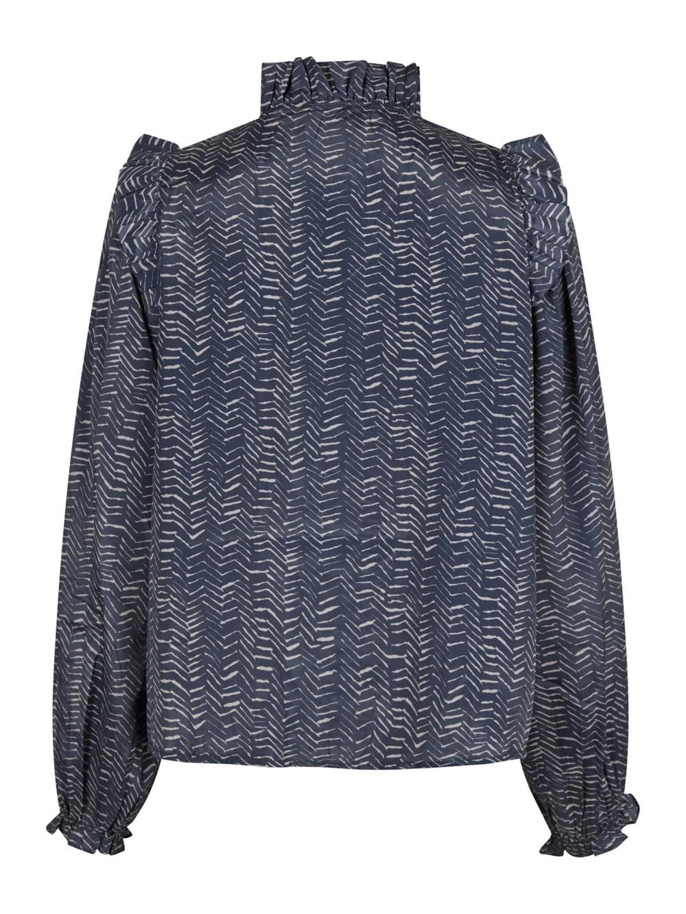 Neo Noir - Gemmi Zigzag Duo Blouse - Midnight Blue Skjorter