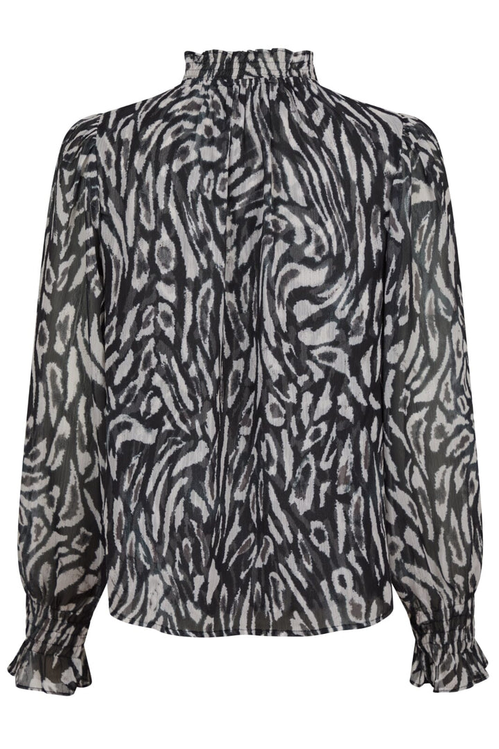 Neo Noir - Leia Abstract Leo Blouse 164591 - Black Bluser