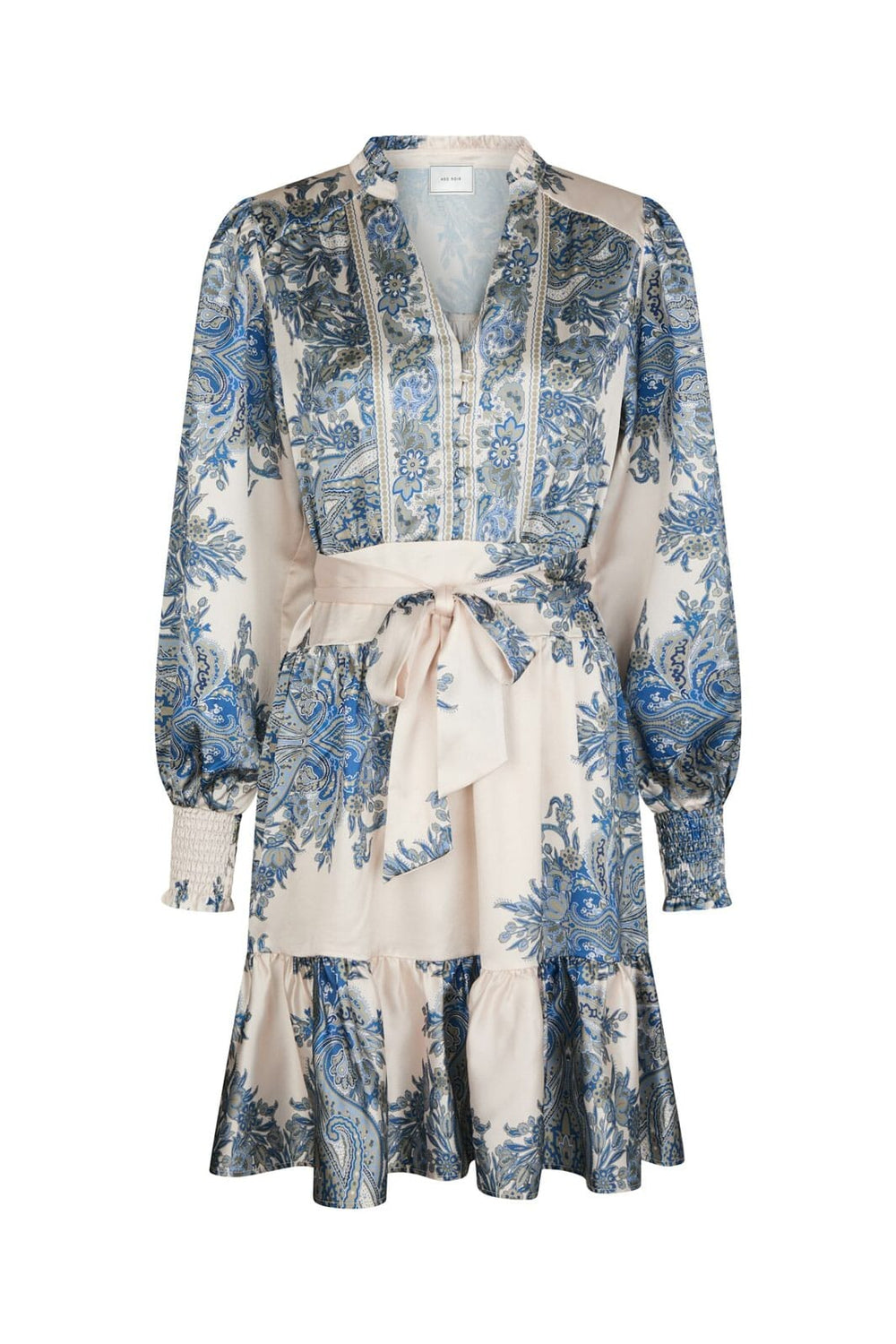 Neo Noir - Malfida Paisley Border Dress 166210 - 348 - Ash Blue