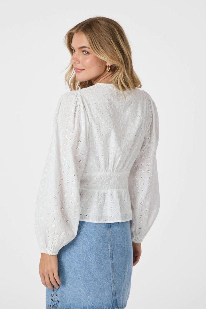 Neo Noir - Neroni Embroidery Blouse 166019 - 120 - White