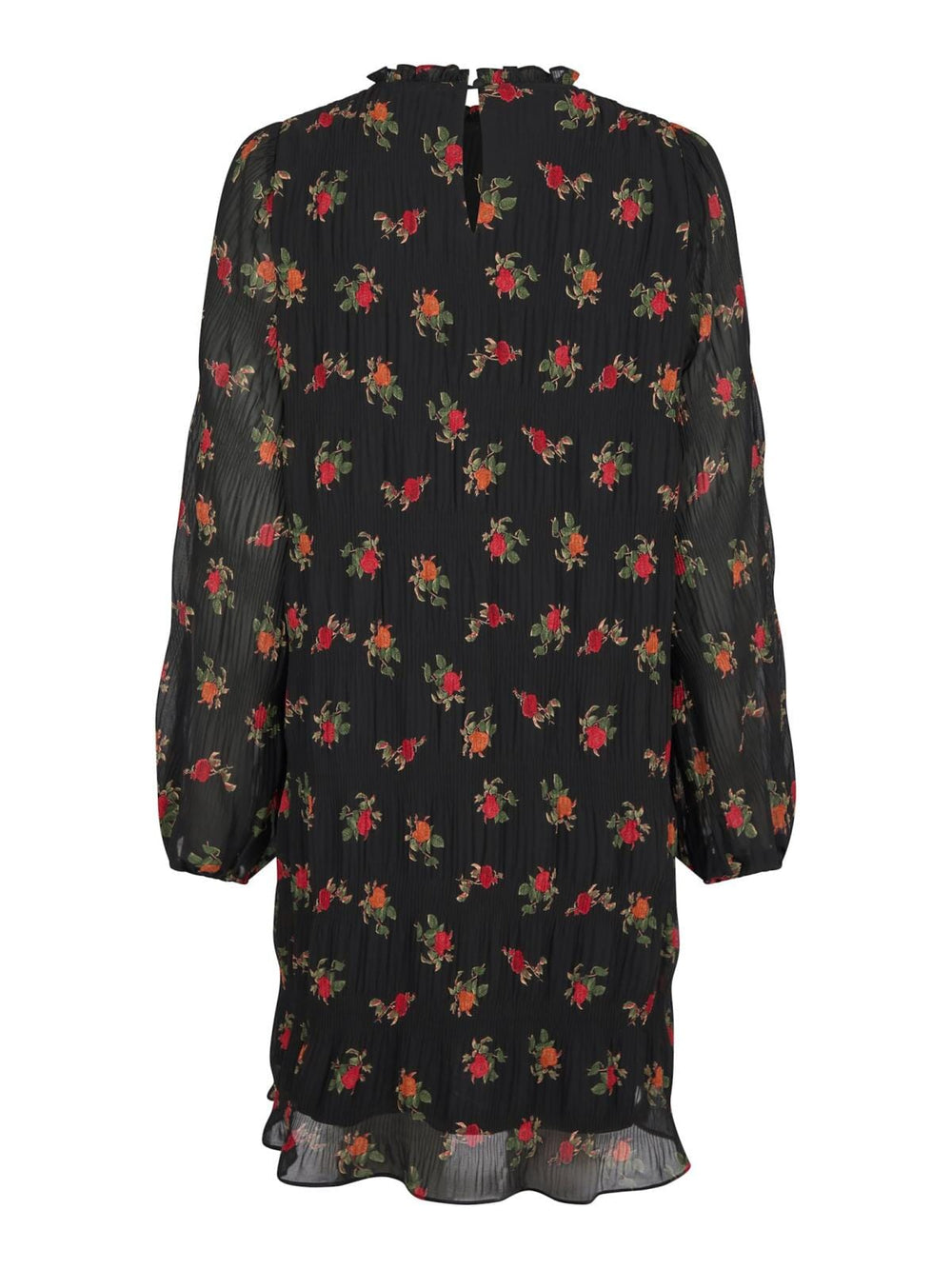 Neo Noir - Petra Plissé Flower Dress - Black Kjoler