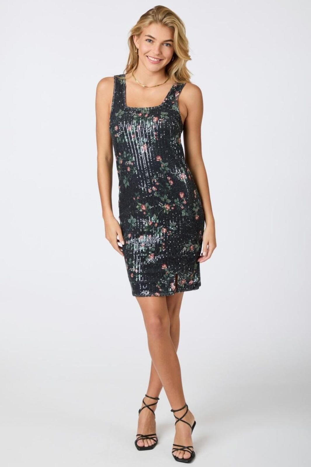 Neo Noir - Ririn Flower Sequins Dress - Black Kjoler