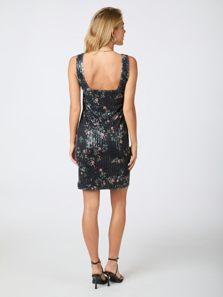 Neo Noir - Ririn Flower Sequins Dress - Black Kjoler