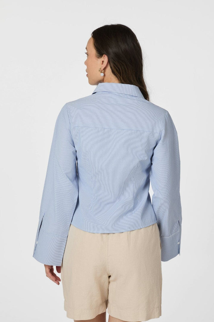 Neo Noir - Rosa Mini Stripe Shirt 166144 - 140 - Blue