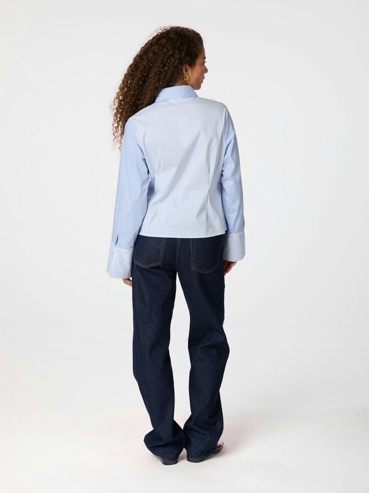 Neo Noir - Rosa Mix Stripe Shirt 164481 - 145 - Light Blue Skjorter