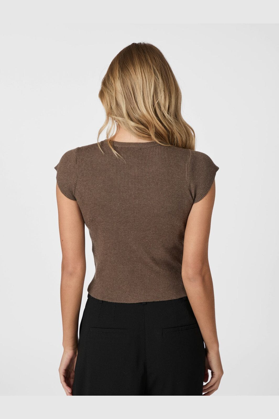 Neo Noir - Todda Knit Tee 165831 - 205 - Brown Melange
