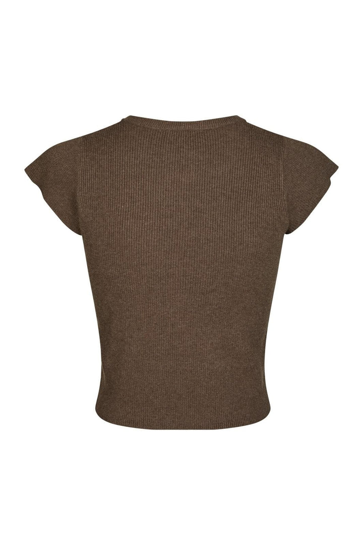 Neo Noir - Todda Knit Tee 165831 - 205 - Brown Melange