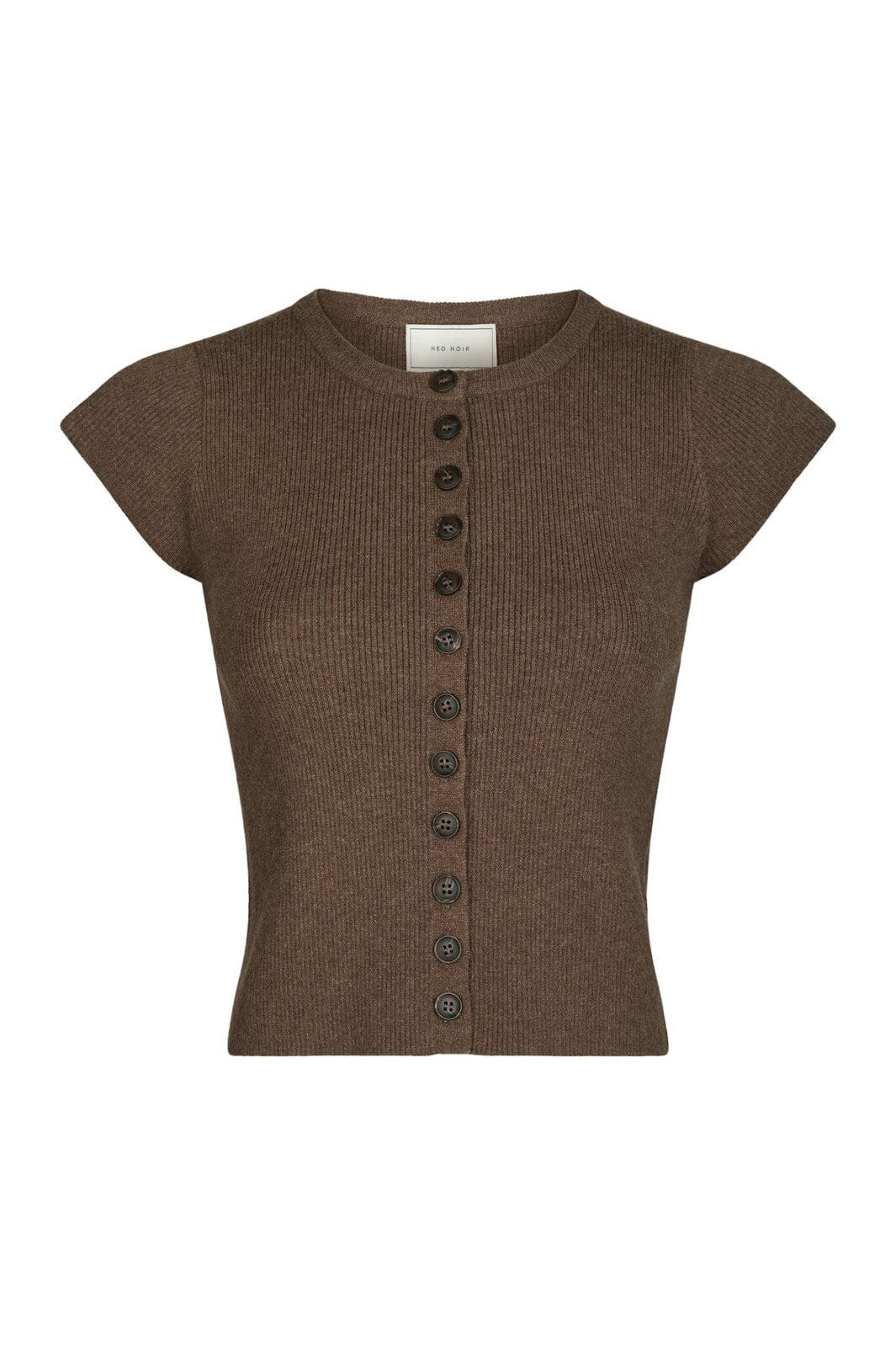 Neo Noir - Todda Knit Tee 165831 - 205 - Brown Melange