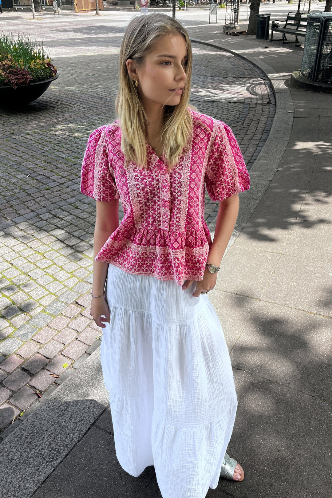 Noella - Lorraine Blouse 13380002 - 1330 - Pink Sugar Combo Bluser