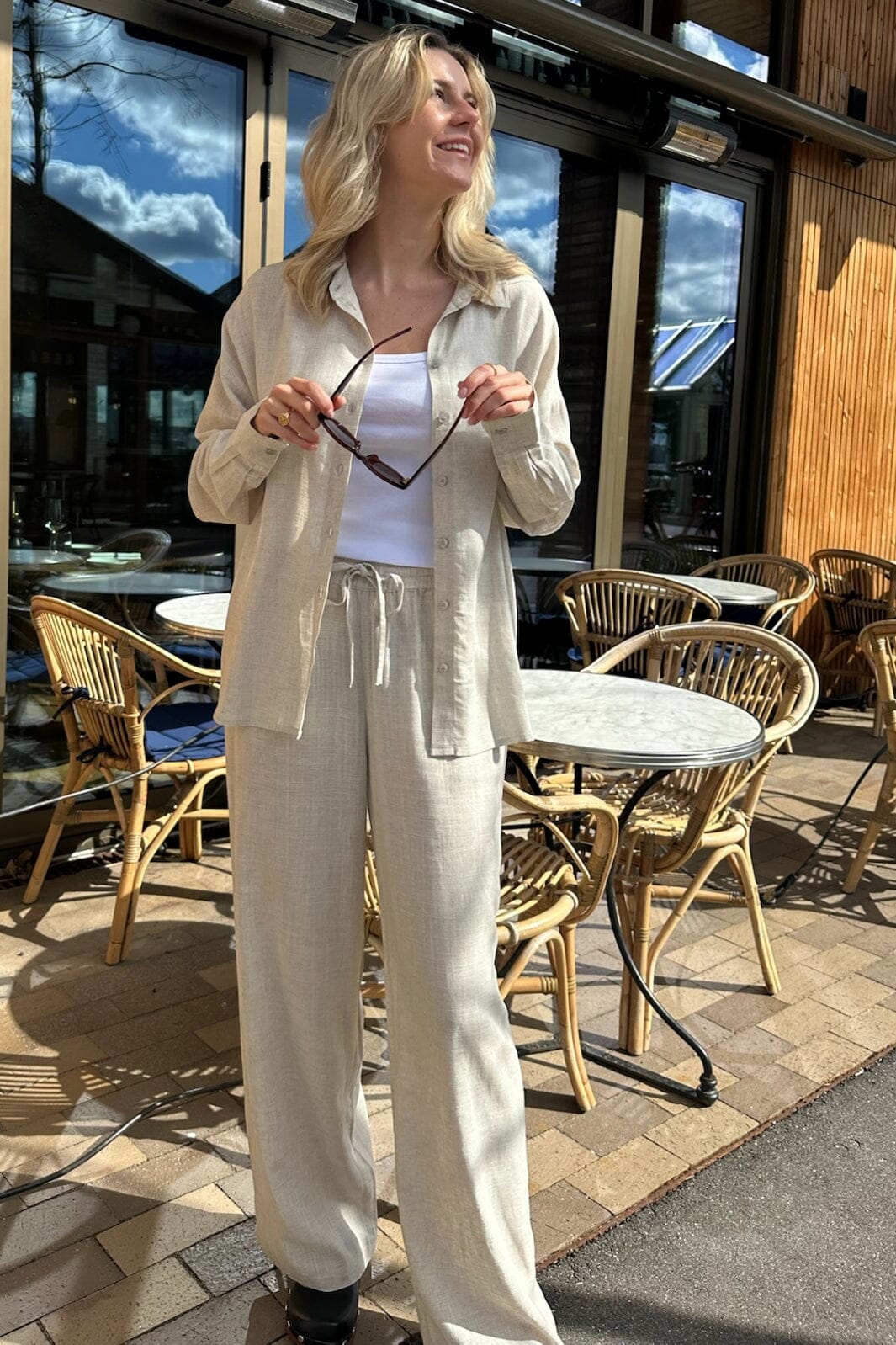 Noisy May - Nmleilani Nw Loose Pants - 4260411 Natural Bukser