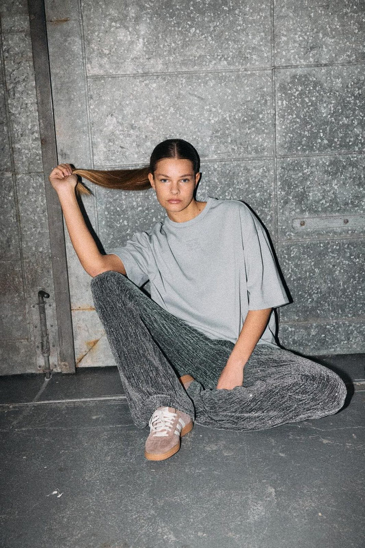 Noisy May - Nmnadine Glitter Embos T-Shirt - 4764934 Light Grey Melange Silver Lurex