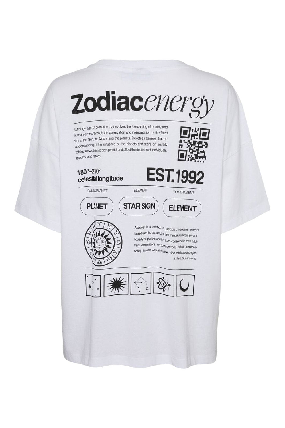 Noisy May - Nmpluto Ida S/S T-Shirt - 4911433 Bright White Zodiac Energy T-shirts