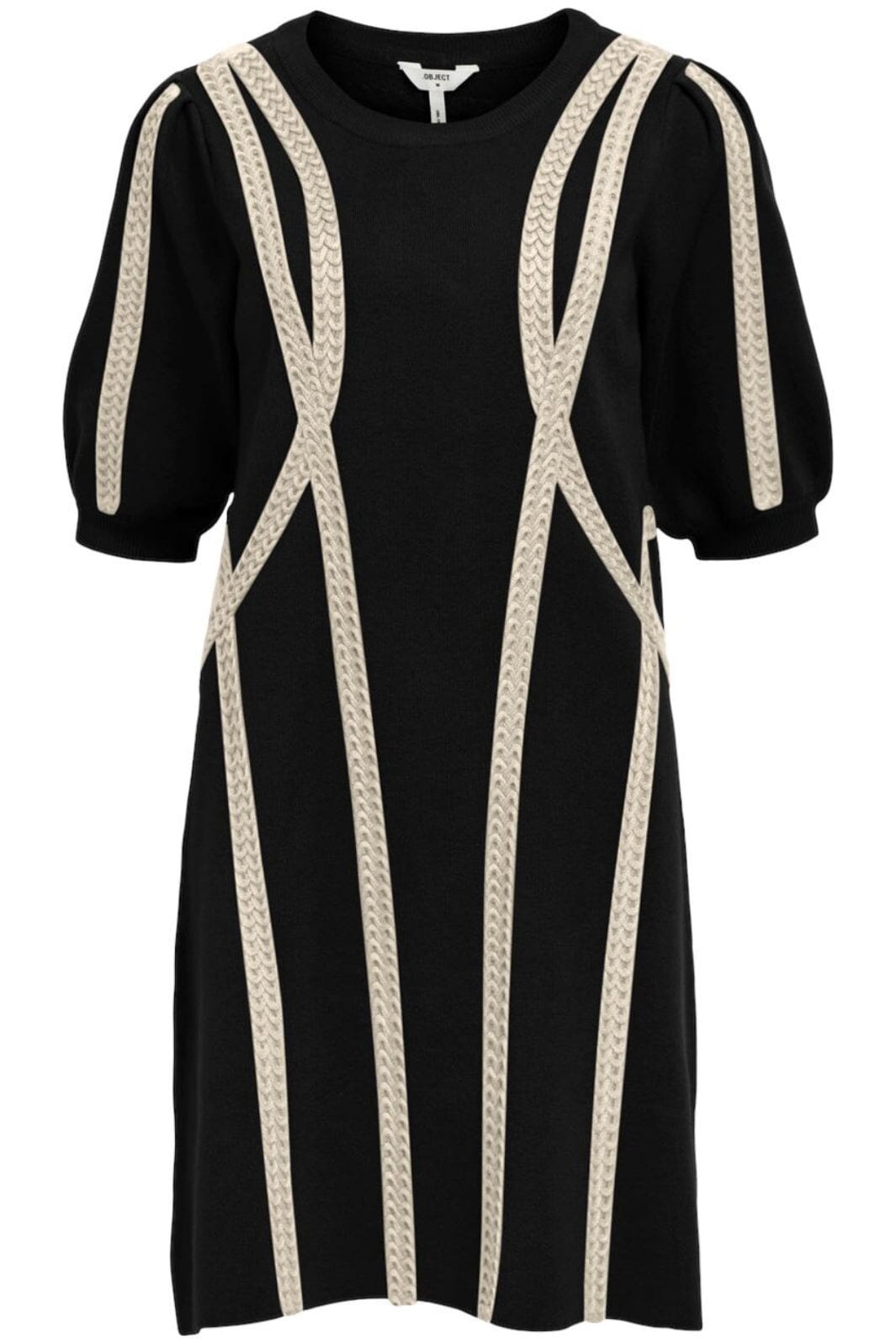 Object - Objulla Knit 2/4 Lo Dress 134 - 4631474 Black Sandshell Kjoler