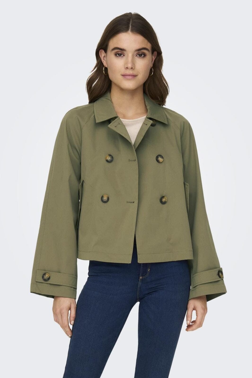 Only - Onlapril Short Trenchcoat - 4166133 Aloe Jakker