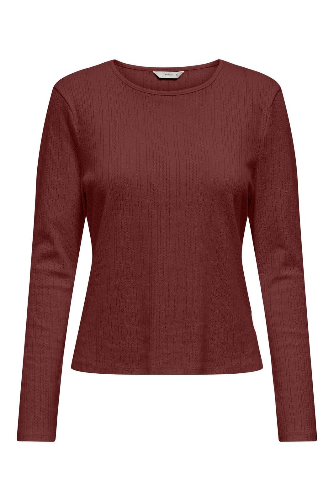 Only - Onlbremen O-Neck L/S Top Moch - 4870536 Madder Brown